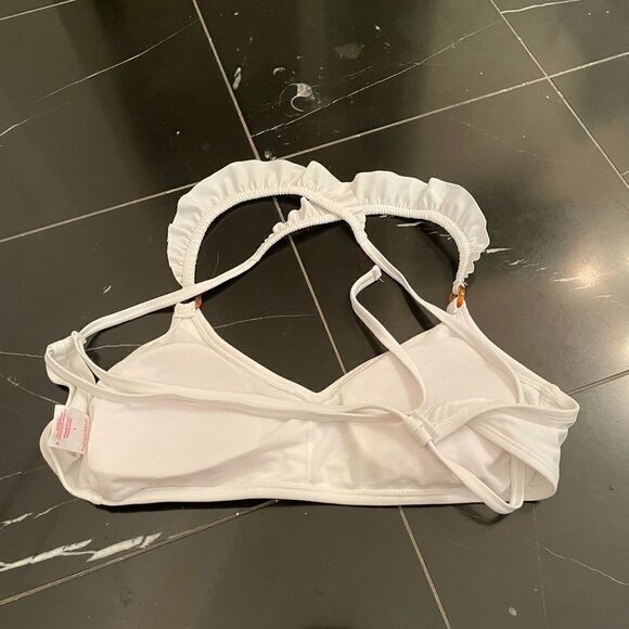 Xhilaration tie back swimsuit top in white sz L - Picture 3 of 5